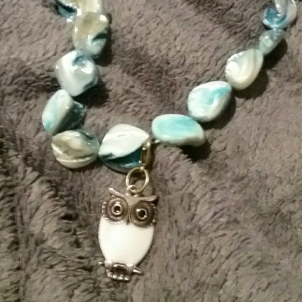 Owl and shell beads necklace.